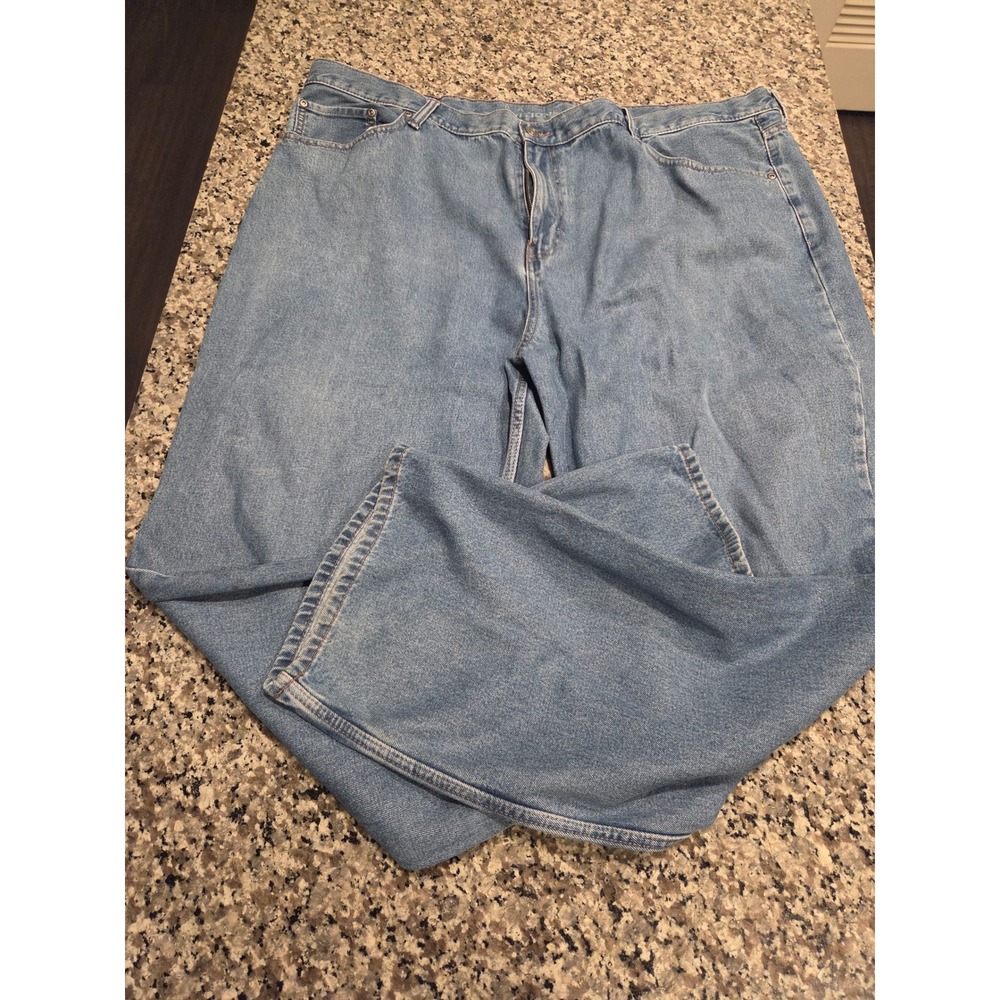 Basic Editions Straight Leg Jeans Mens 46x32 Blue Medium Wash Cotton Denim